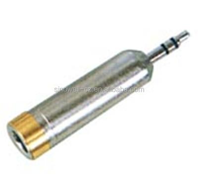 China audio & Video 3.5mm 6.35 Stereo Plug To Stereo Jack , Gold Metal CONNECTOR for sale