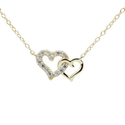 China Hot TRENDY Fashion Gold Plated Heart Inlay Heart Pendant Necklace For Valentine's Day for sale