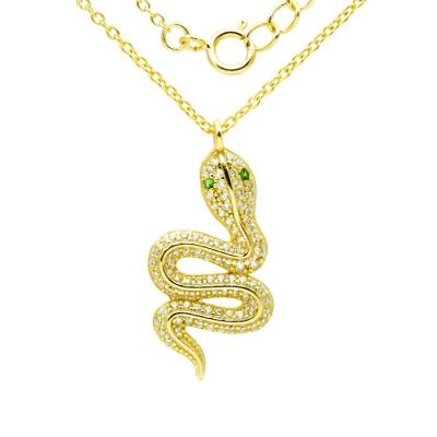 China TRENDY Wholesale Fashion Simple Animal Pendant 14K Gold Plated Necklace Jewelry Snake Necklace For Women for sale