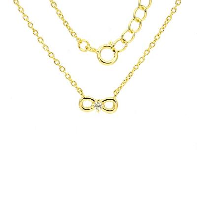 China Factory Wholesale New Trendy Simple Infinity Symbol S925 14K Gold Silver Plated Necklace Jewelry For Women for sale