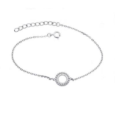 China FASHIONABLE circle S925 silver wholesale women bracelet factory jewelry simple anklets girl bracelet for sale