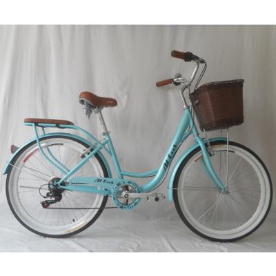 China 26 Inch Steel Lady City Bicycle With Shimano 6 Speed ​​Customize Bicicletas Factory for sale