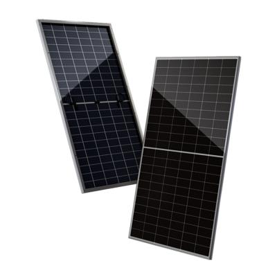 China Hot Selling Easy To Install Wholesale 550W 600W Half Cut Perc Bifacial Solar Panel Mono Black 166mmx166mm for sale