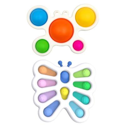 China Stres Version $50 Off Order Over $600 Push Sounds Bubble Silica Gel A Spinner Butterfly Buzzer Sensory Toys For Kids for sale