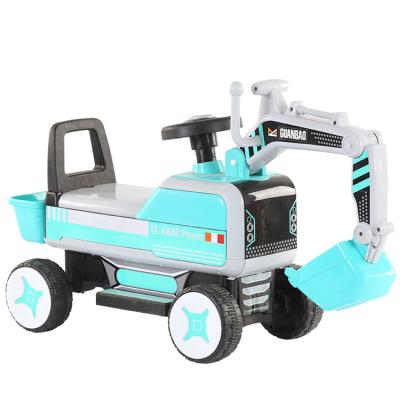 China Ride On Colorful Light Music Toy LED Children Electric Digger Kids Toys Car for sale