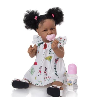 China Educational Toy Wholesale Made in China Realistic Reborn African American Doll Real Silicone Baby Dolls For Girl for sale