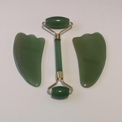 China Welded Metal Frame With Amazon Prime Hot Selling Jade Stone 2018 New Jade Roller Facial Massager Welded Metal Frame Premium Green Design for sale