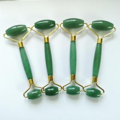 China Reinforced Handle with Metal Frame Integrative Jade Roller Facial Massager Integrative Metal Frame Reinforced Handle Premium Standard Jade Stone for sale