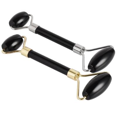 China Natural Obsidian Jade Face Roller Facial Style Face Massager Practice Body for sale