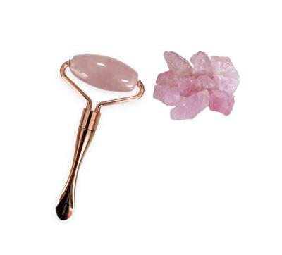 China Get Out Eye Cream 2021 Hot Selling# Rose Quartz Roller with Eye Cream Spoon Eye Cream Applicator Wand Stick for sale