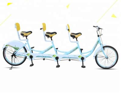 China Steel tandem bike with three seats for funny tour and cycling for sale