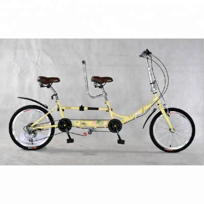 China Steel Double Seat Folding Tandem Bike For Leisure Guided Adult Tandem Bike for sale