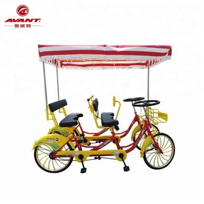 China Steel Factory Outlet Family Set Surrey Bike Funny Sightseeing Tandem Cycling for sale