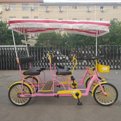 China Aluminum Alloy Factory Outlet 4-6 Person Surrey Bike Tandem Bike For Sightseeing for sale