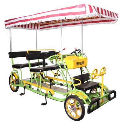 China Hot Sale Street Quadricycle Surrey 4 People Four Wheel Sightseeing Bike for sale