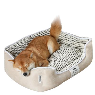 China New Deerskin Velvet Pet Supplies Wash Dog Bed Cat Bed Large Medium Medium Autumn Winter Sleeping Dogs Velvet Bed Mechanical Pet Bed for sale