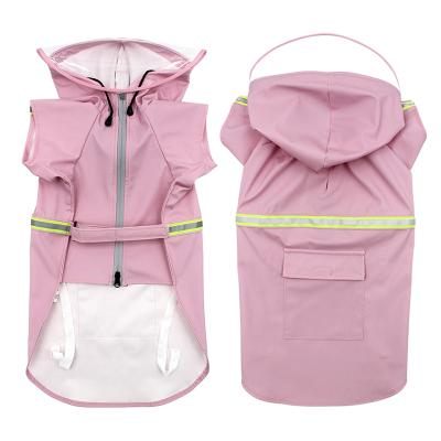 China New Pet Raincoat Large Dog Raincoat Stored Transparent Spot Pet Clothes Raincoat Zipper Style Reflective Coat for sale