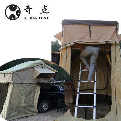 China Camouflage/Field Game Polyester PVC Coating Dinghy Room 4 Person Size Automatic Rooftop Tent Pop Top Soft Canvas Tent for sale