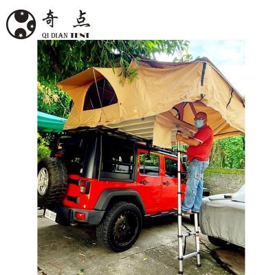 China Top Camouflage 4WD 4x4 Rooftop Tent Camping Tent/Car Land Soft Waterproof Roof Game Canvas Field With Changing Annex for sale