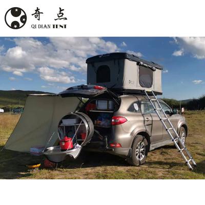 China Aluminum 3-4 Person Hard Shell Roof Top Tent Cheap Price Camper Trailer Mounted RTT 210*140*110cm for sale