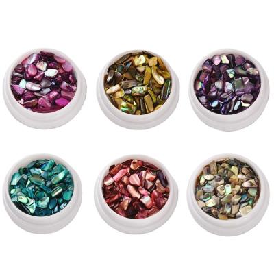 China New Style Aurora Japanese Natural Abalone Manicure Eco-friendly Material Broken Sequins Nail Decorative Stickers Shell Stone Accessories for sale