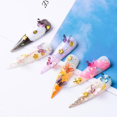 China New Fashion Nail Ornaments Eco-friendly Material Faux Stone Rivets Nail Butterfly DIY Stickers Mixed Decoration for sale