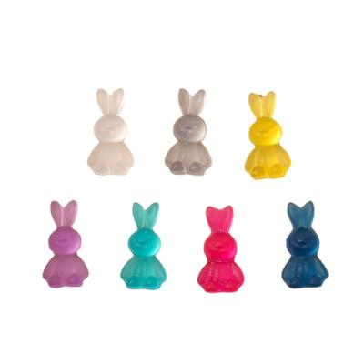 China Eco-friendly Material Hot Rabbit Nail Stickers Colorful Long Glossy Jelly Ear 3D Rabbit Cartoon Transparent Resin Manicure Accessories for sale