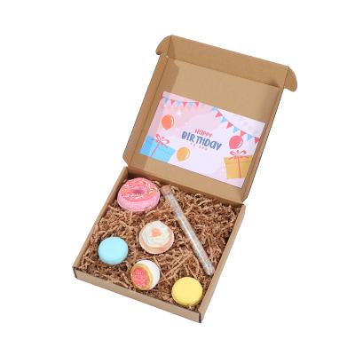 China Customized Spa Bath To Pamper Cute Dessert To Shape Happy Birthday Present For Her Box Self Care Spa Gift Set for sale