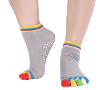 China Wholesale Sporty Winter Knitted Comfortable Cotton Five-finger Yoga Home Women Non-slip Socks for sale