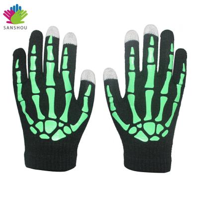 China Soft Anime Props Warm Touch Screen Woven Luminous Stage With Ghost Claw Skull Gloves for sale