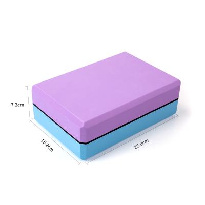 China Wholesale Custom Design EVA Foam Yoga Block High Density Biodegradable Yoga Exercise Logo 2 Color Printing Midline for sale