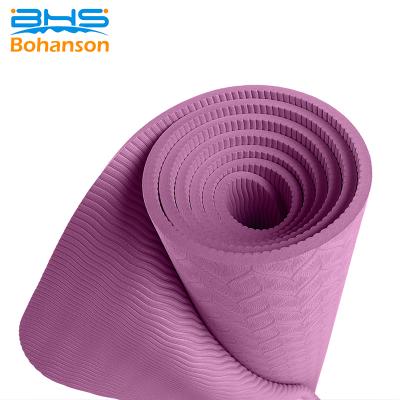 China Wholesale non slip eco friendly non slip purple 6mm single color tape yoga mat, 6mm yoga tapete for sale