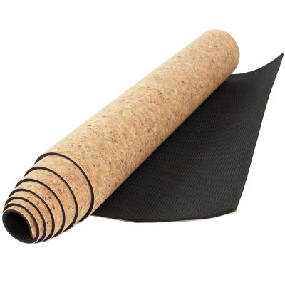 China OEM 5mm Waterproof Bulk Roll Eco Exercise Natural Cork Yoga Mat Custom Fitness for sale