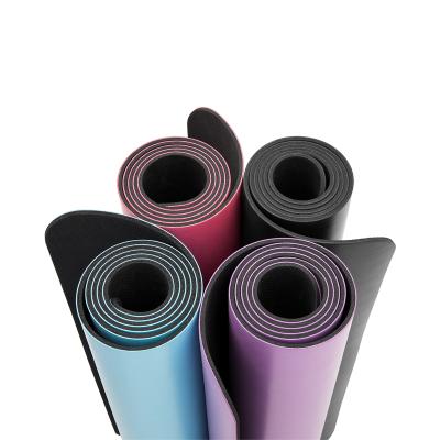 China 2021 Black Eco-friendly PU Eco-friendly Natural Rubber Polyurethane Yoga Mat Gym Manufacturer Fitness Gym Pilates Exercise for sale