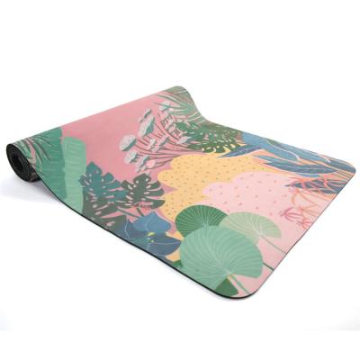 China Washable Rubber Suede Mat Yoga With Indian Yoga Anti Slip Pattern for sale