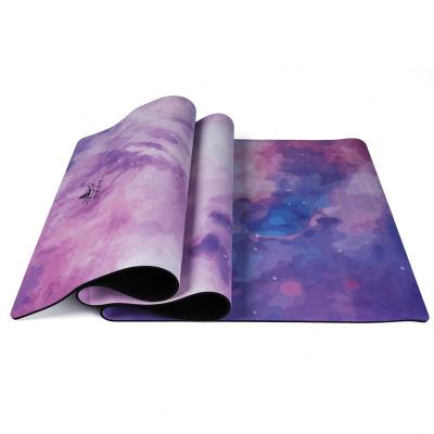 China Yoga exercises 2022 quality custom decoration fiber sublimated suede natural rubber anti-slip yoga mat for sale