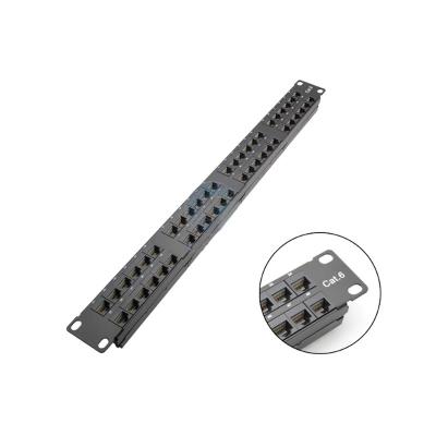 China Flexible Cable Management 1U Network Patch Panel Rack Mountable Metal Design for sale