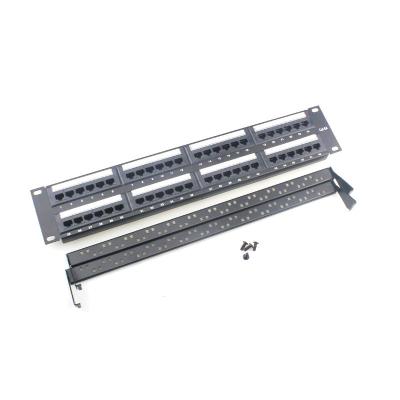 China Pre Terminated Ethernet Patch Panels Black 110/Krone IDC with Cable Management Secure Shielding à venda