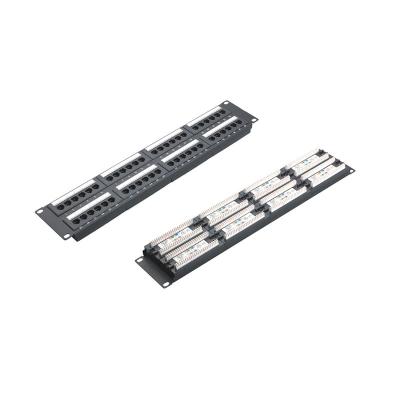 China Rack Mountable RJ45 Ethernet Patch Panel with Shielding and Cable Management à venda