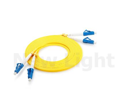 China LC - LC Single Mode 9/125 Yellow PVC Fiber Optic Cable Double Fiber 2.0 / 3.0 mm for sale