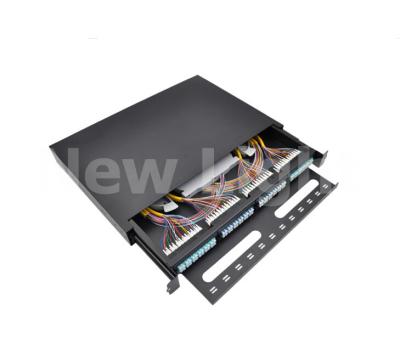 China 96 Core LC  Fiber Optical Patch Panel FTTH Distribution Box Stainless Steel for sale