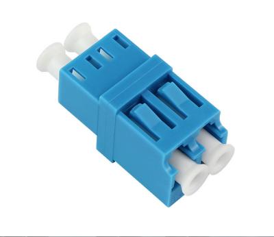 China Blue LC Fiber Adapter Common Type Single Mode Duplex Plastic Material for sale