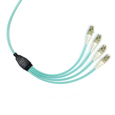 China CPR 8 Fibers Elite Breakout Mpo Fiber Cable MPO Female To LC OM3 LSZH Type B  for sale