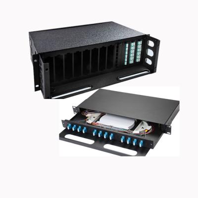 China 1RU Rack Mount Fiber Enclosure Loaded Fiber Optic Distribution Frame LGX for sale