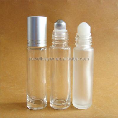 China Roll On Oil 10ml Glass Lip Balm Tubes With Rollball Cap for sale