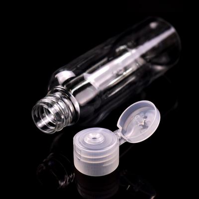 China Luxury Plastic Wholesale PET BEAUTY PACKAGING Flip Top Cylinder Clear Bottle for sale