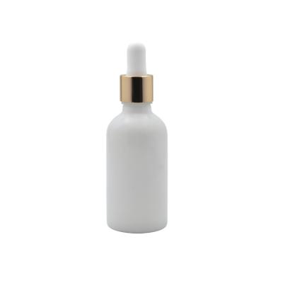 China Essential Oil Ceramic Essential Oil Bottle Dropper Opal Glass Bottle In White Color for sale