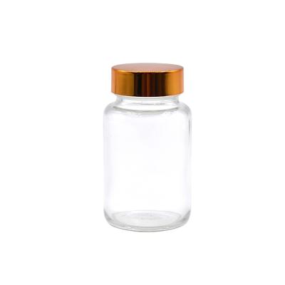 China 100ml Food Canned Empty Glass Jar With Alu Lid For Medicine Pills for sale