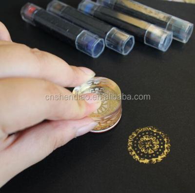 China Eco - Friendly Custom Stamp Round Block Acrylic Crystal Stamp Clear Stamp Rubber for sale