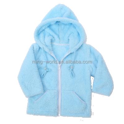 China Custom Made High Quality Plush Warm Plush Outwear Coat Zipper Hoodie For Kid for sale